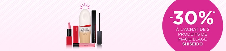 -30% à l'achat de 2 produits de maquillage SHISEIDO* -30% à l'achat de 2 produits de maquillage SHISEIDO*