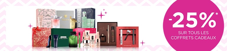 Coffrets Cadeaux: -25% sur tous les coffrets cadeaux* Coffrets Cadeaux: -25% sur tous les coffrets cadeaux*