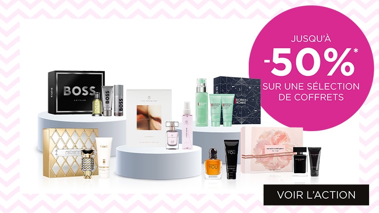 Jusqu’à -50% sur une sélection de coffrets cadeaux* Jusqu’à -50% sur une sélection de coffrets cadeaux*