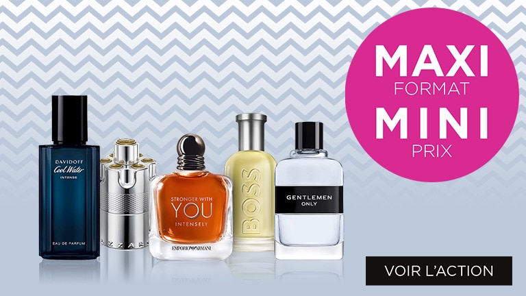 Vous bénéficiez d'un prix mini sur un format maxi d'une sélection de parfums pour hommes* Vous bénéficiez d'un prix mini sur un format maxi d'une sélection de parfums pour hommes*