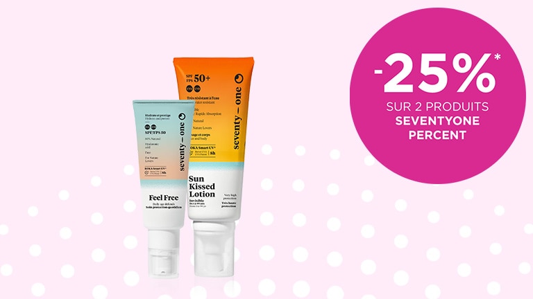 -25% sur 2 produits SEVENTYONE PERCENT* -25% sur 2 produits SEVENTYONE PERCENT*
