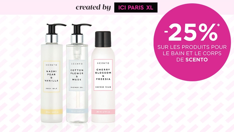 -25% sur les produits pour le bain et le corps de SCENTO* -25% sur les produits pour le bain et le corps de SCENTO*