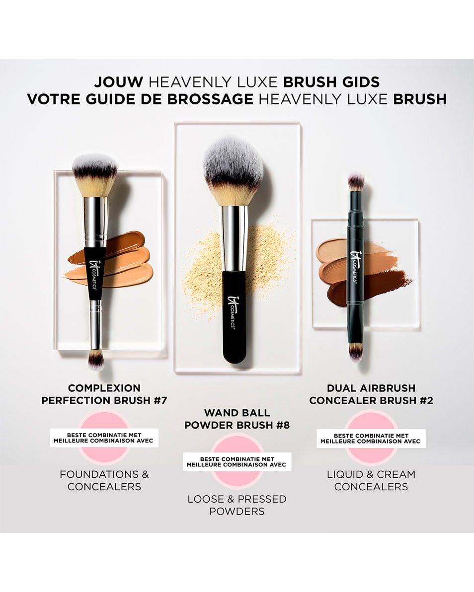 IT COSMETICS HEAVENLY LUXE™ DUAL AIRBRUSH CONCEALER BRUSH #2 PINCEAU CONCEALER 1 ST 3