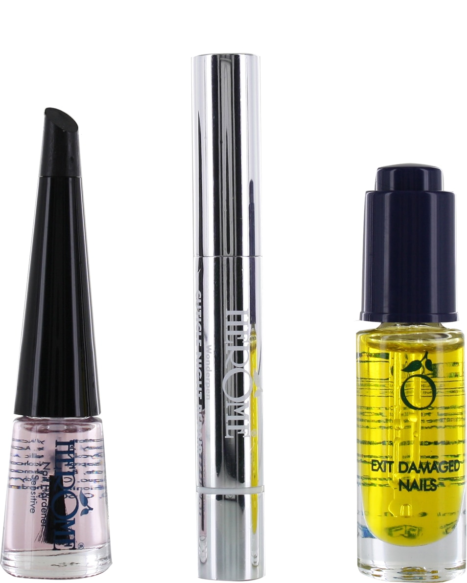 HERÔME NAIL ESSENTIALS SET EXIT DAMAGED NAILS, WONDERPEN, NAIL HARDENER SOFT 3 ST 3
