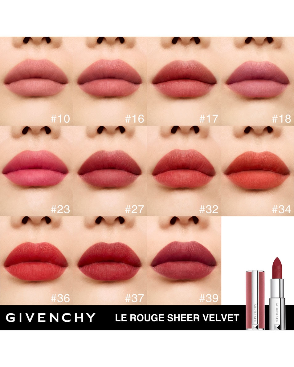GIVENCHY COSMETICS LE ROUGE SHEER VELVET MATITÉ FLOUTANTE - COULEUR VIBRANTE Beige Sable