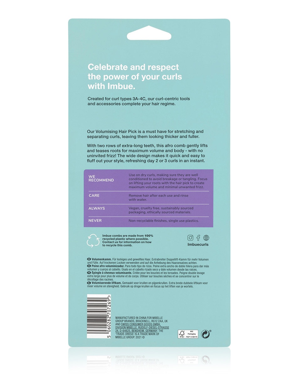 IMBUE Brushes Volumising Hair Pick 1 ST 3