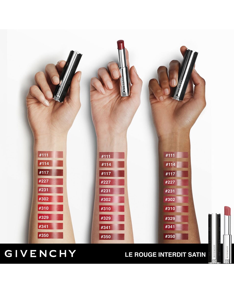 GIVENCHY COSMETICS LE ROUGE INTERDIT SATIN COULEUR ÉCLATANTE - 24H HYDRATATION ROUGE AUBURN 3