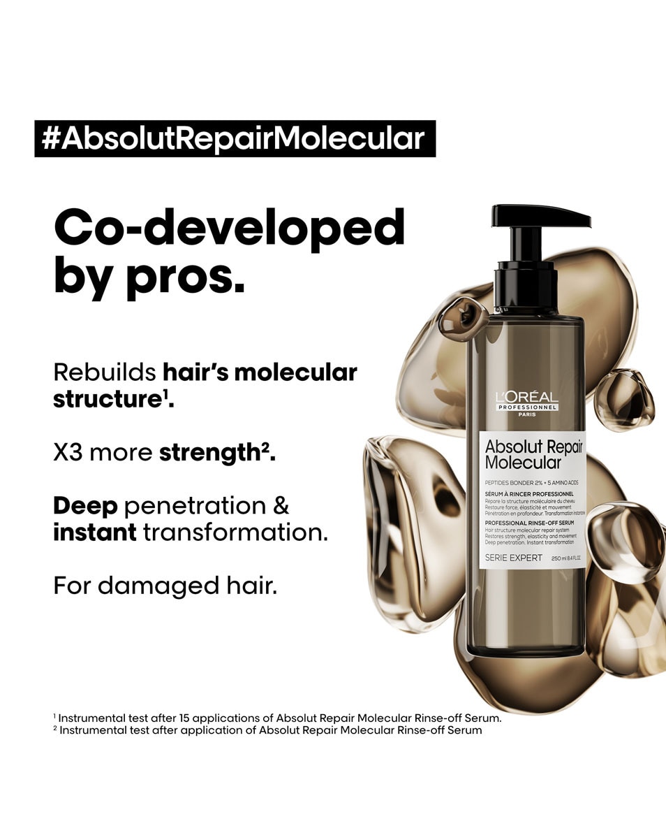 L'OREAL PROFESSIONNEL Absolut Repair Molecular Sérum réparateur à rincer pour cheveux très abîmés 250 ML 3
