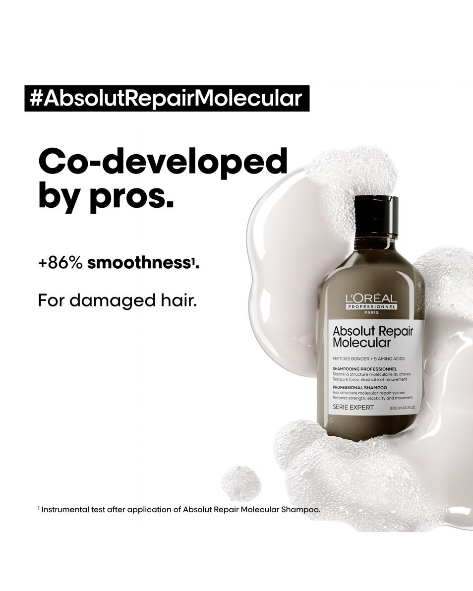 L'OREAL PROFESSIONNEL Absolut Repair Molecular Shampooing tous types de cheveux abîmés 300 ML 3