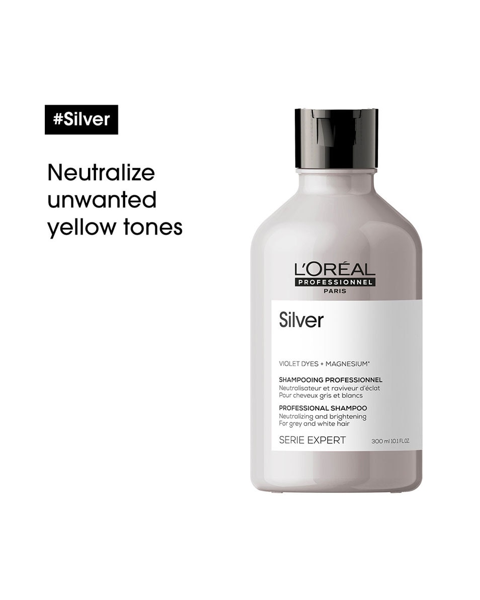 L'OREAL PROFESSIONNEL Silver Shampooing pour cheveux gris, blancs ou blond clair 300 ML 3