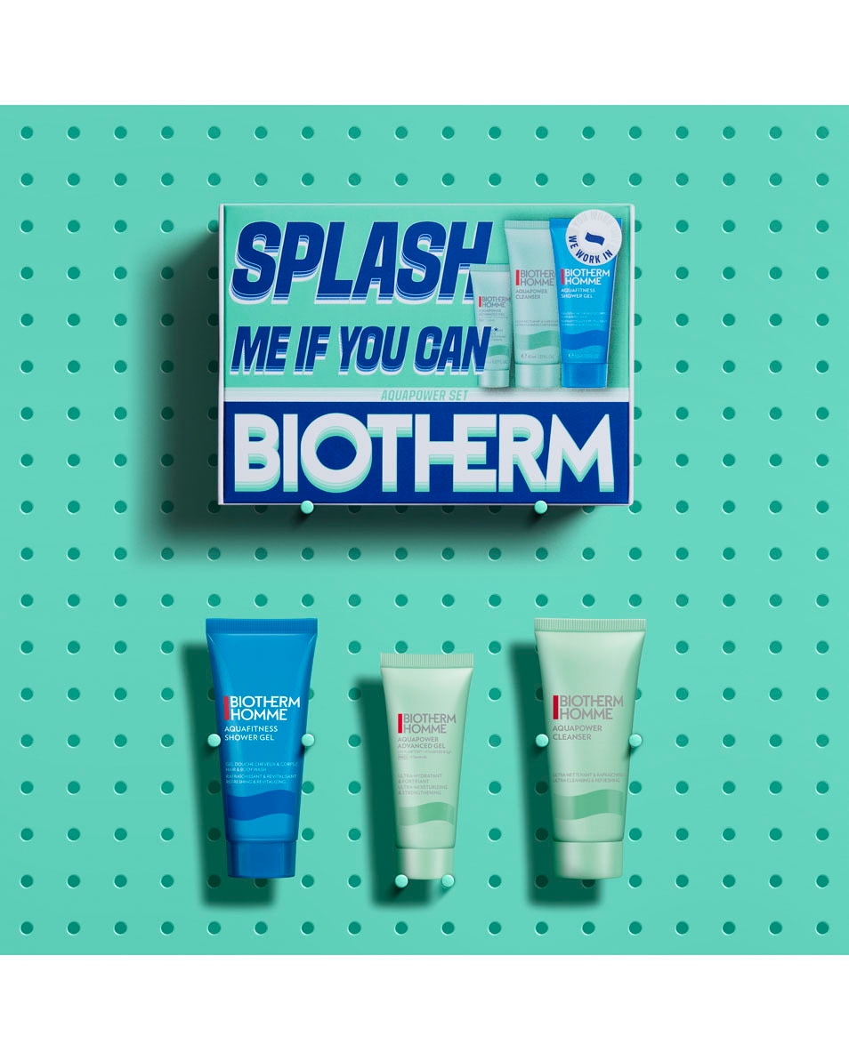BIOTHERM Aquapower Classic Skin Fitness Try-Out Set Pour Hommes : SPLASH ME IF YOU CAN – AQUAPOWER SET, Routine d'Hydratation Complète 3 ST 3