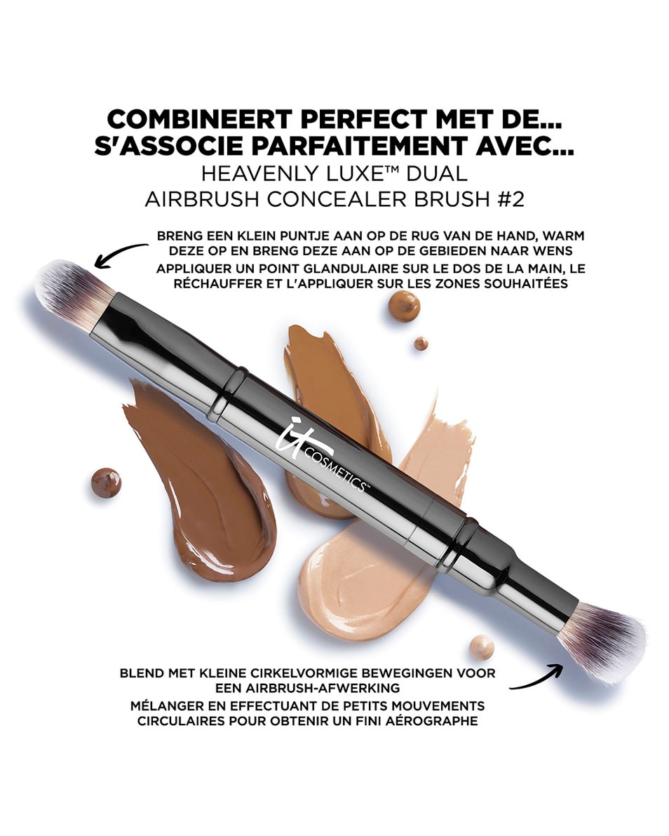 IT COSMETICS HEAVENLY LUXE™ DUAL AIRBRUSH CONCEALER BRUSH #2 PINCEAU CONCEALER 1 ST 4