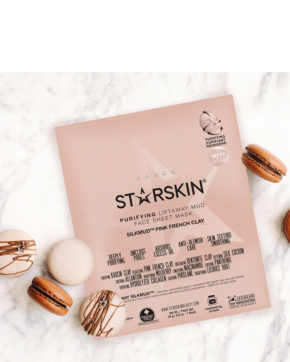 STARSKIN ESSENTIALS SILKMUD™ PINK FRENCH CLAY PURIFYING MUD SHEET MASK 12 G 4