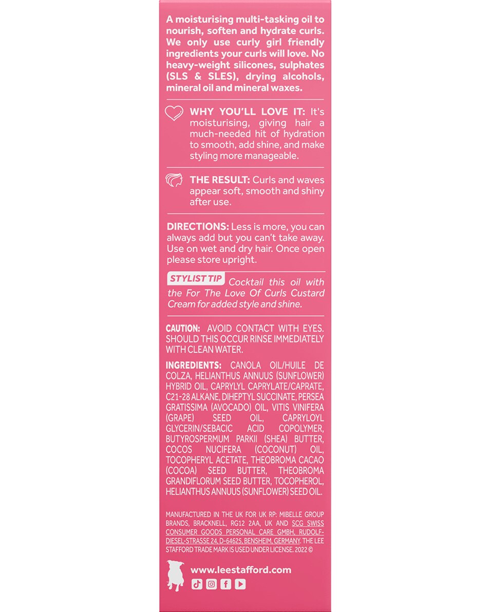 LEE STAFFORD FOR THE LOVE OF CURLS FRIZZ TAMING SHINE OIL 50 ML 4