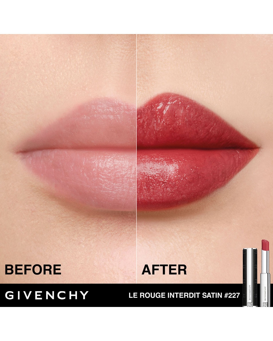 GIVENCHY COSMETICS LE ROUGE INTERDIT SATIN COULEUR ÉCLATANTE - 24H HYDRATATION ROSE INFUSÉ 4