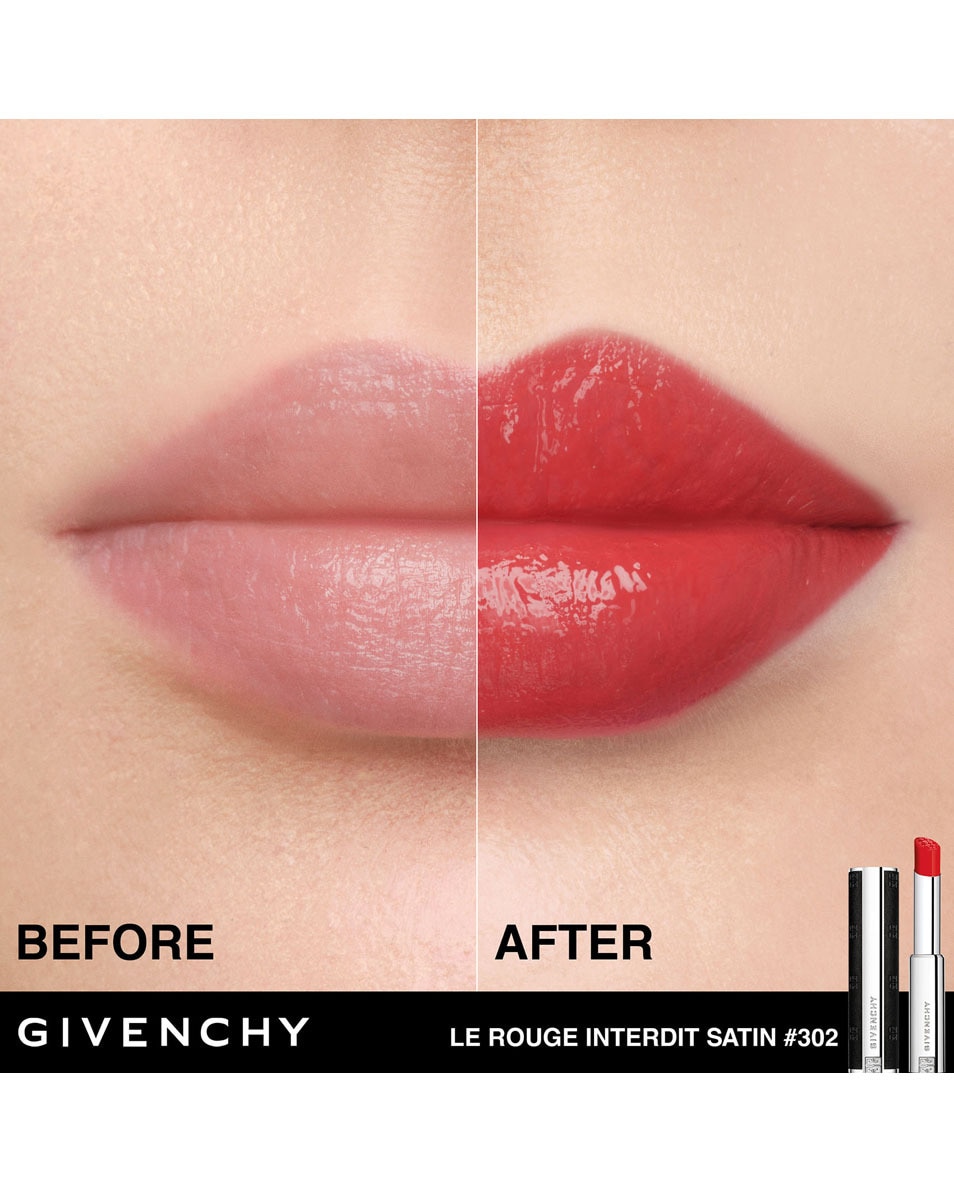 GIVENCHY COSMETICS LE ROUGE INTERDIT SATIN COULEUR ÉCLATANTE - 24H HYDRATATION ROUGE VERMEIL 4