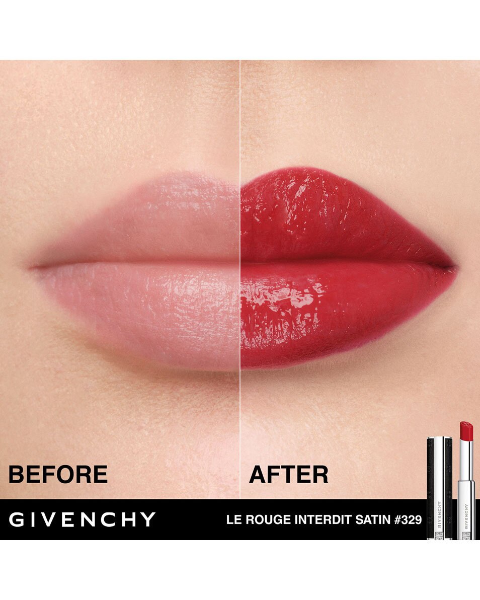 GIVENCHY COSMETICS LE ROUGE INTERDIT SATIN COULEUR ÉCLATANTE - 24H HYDRATATION ROUGE ENFLAMMÉ 4