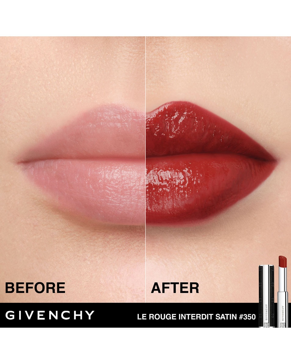 GIVENCHY COSMETICS LE ROUGE INTERDIT SATIN COULEUR ÉCLATANTE - 24H HYDRATATION ROUGE AUBURN 4