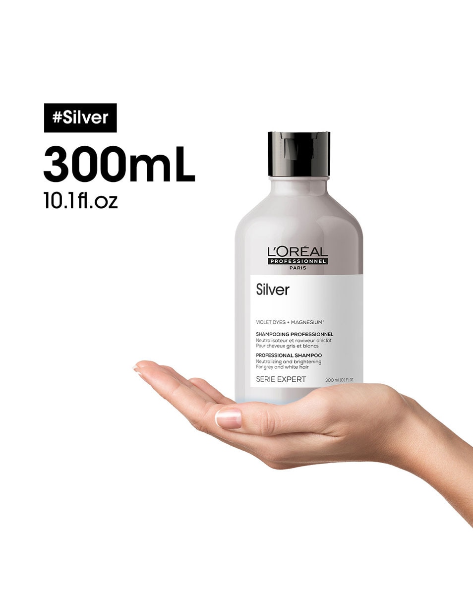 L'OREAL PROFESSIONNEL Silver Shampooing pour cheveux gris, blancs ou blond clair 300 ML 4