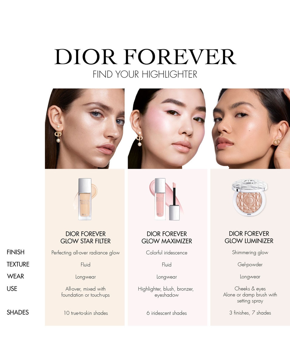DIOR Dior Forever Glow Luminizer - Long Wear Highlighter Highlighter longue tenue - infusé d'acide hyaluronique 06 Opal Sequin 4
