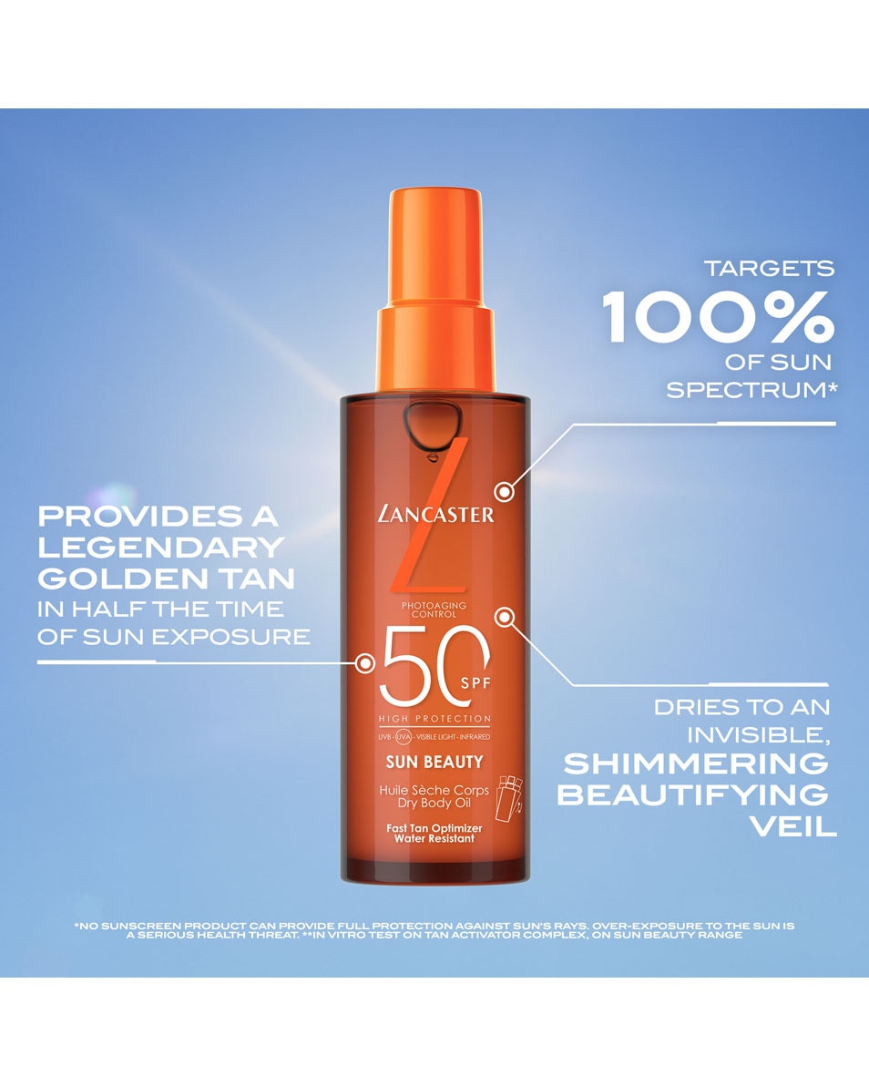 LANCASTER Sun Beauty Huile Sèche Corps SPF50 150 ML 4