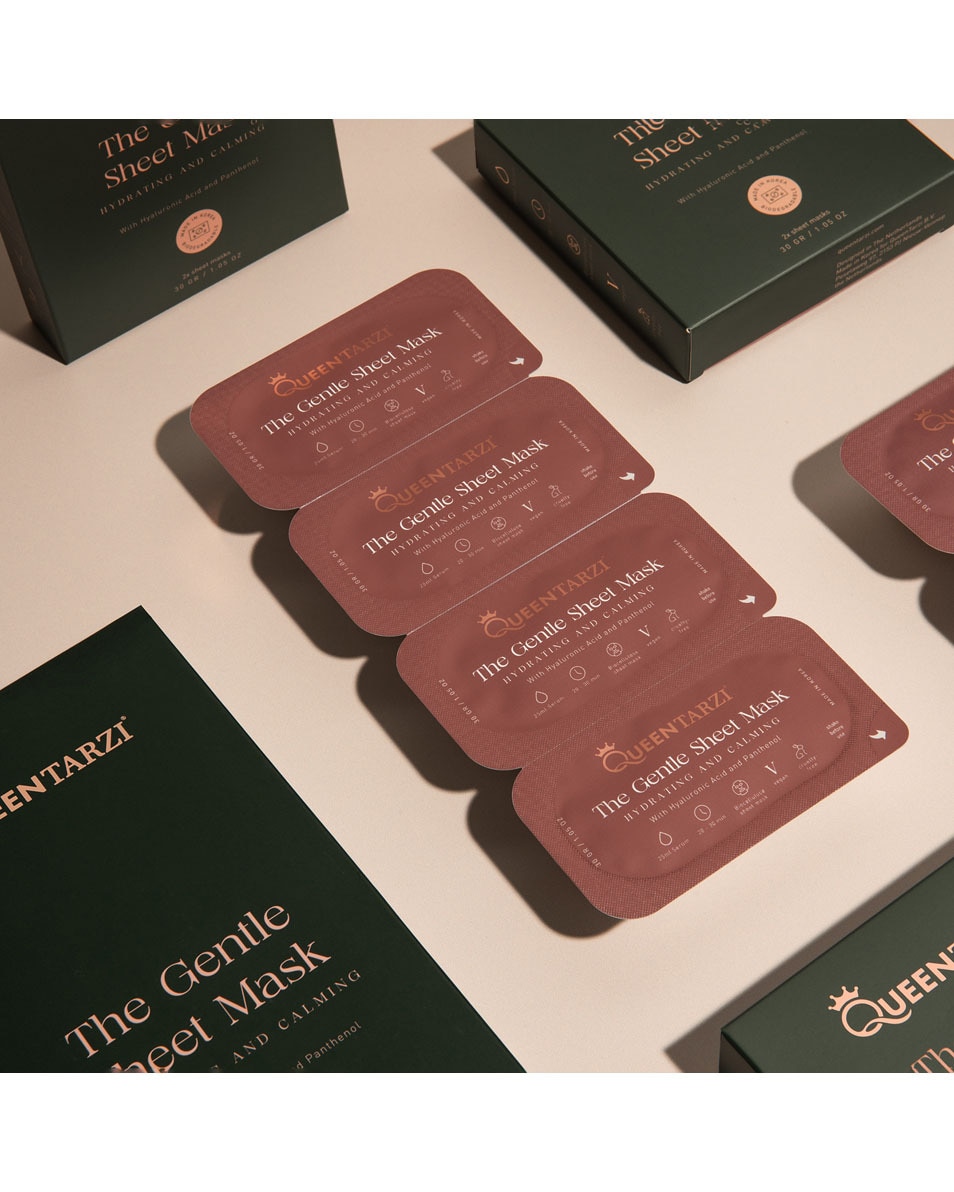 QUEEN TARZI NATURAL GLAM THE GENTLE SHEET MASK 4 ST 4