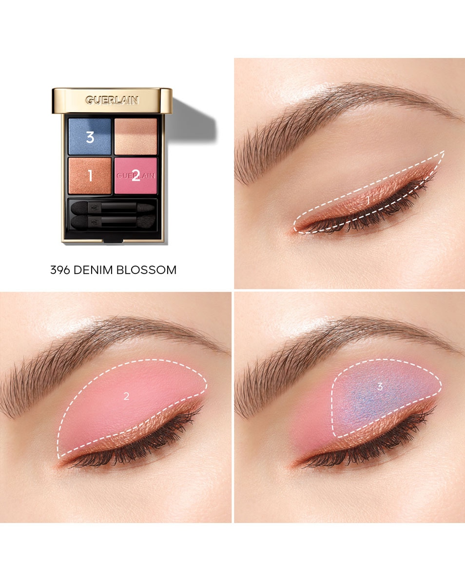 GUERLAIN OMBRES G Denim Blossom Ombres à paupières 4 couleurs - Édition Limitée MYSTICAL DREAM 4