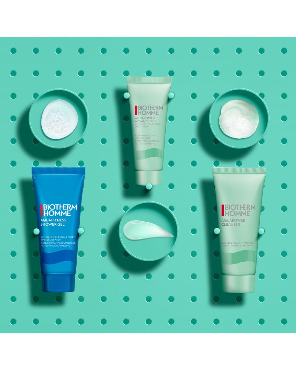 BIOTHERM Aquapower Classic Skin Fitness Try-Out Set Pour Hommes : SPLASH ME IF YOU CAN – AQUAPOWER SET, Routine d'Hydratation Complète 3 ST 4