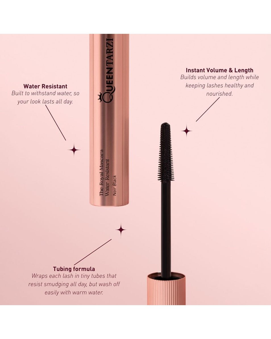 QUEEN TARZI Mascara Royal Mascara Water Resistant Obsidian Black 4