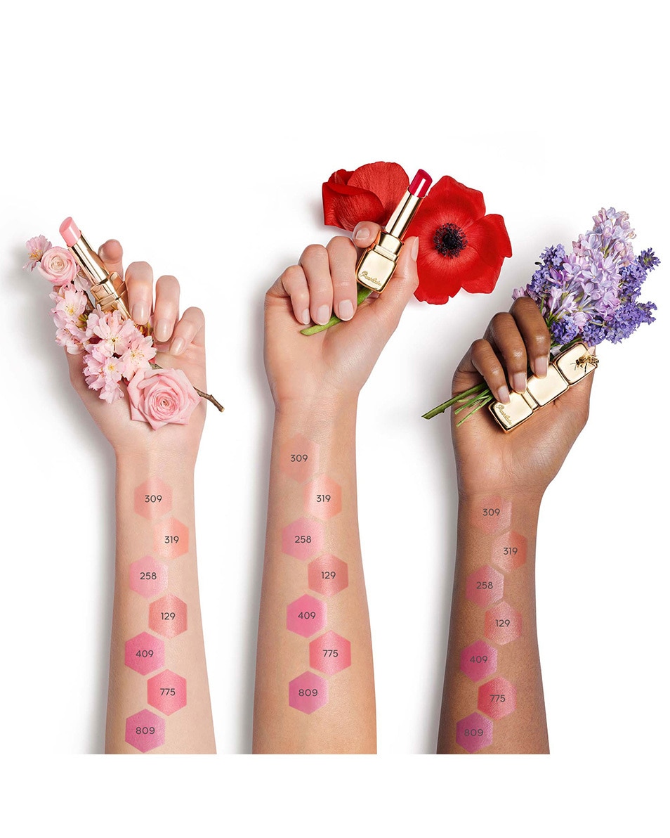 GUERLAIN KISS KISS BEE GLOW BAUME TEINTÉ INFUSÉ AU MIEL 98% D'ORIGINE NATURELLE 258 ROSE GLOW 5