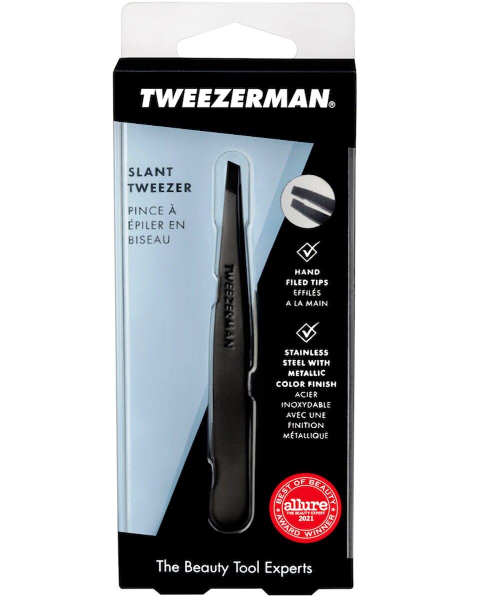 TWEEZERMAN SLANT TWEEZER BLACK MATTE PINCE À ÉPILER OBLIQUE NOIR MAT 1 ST 5