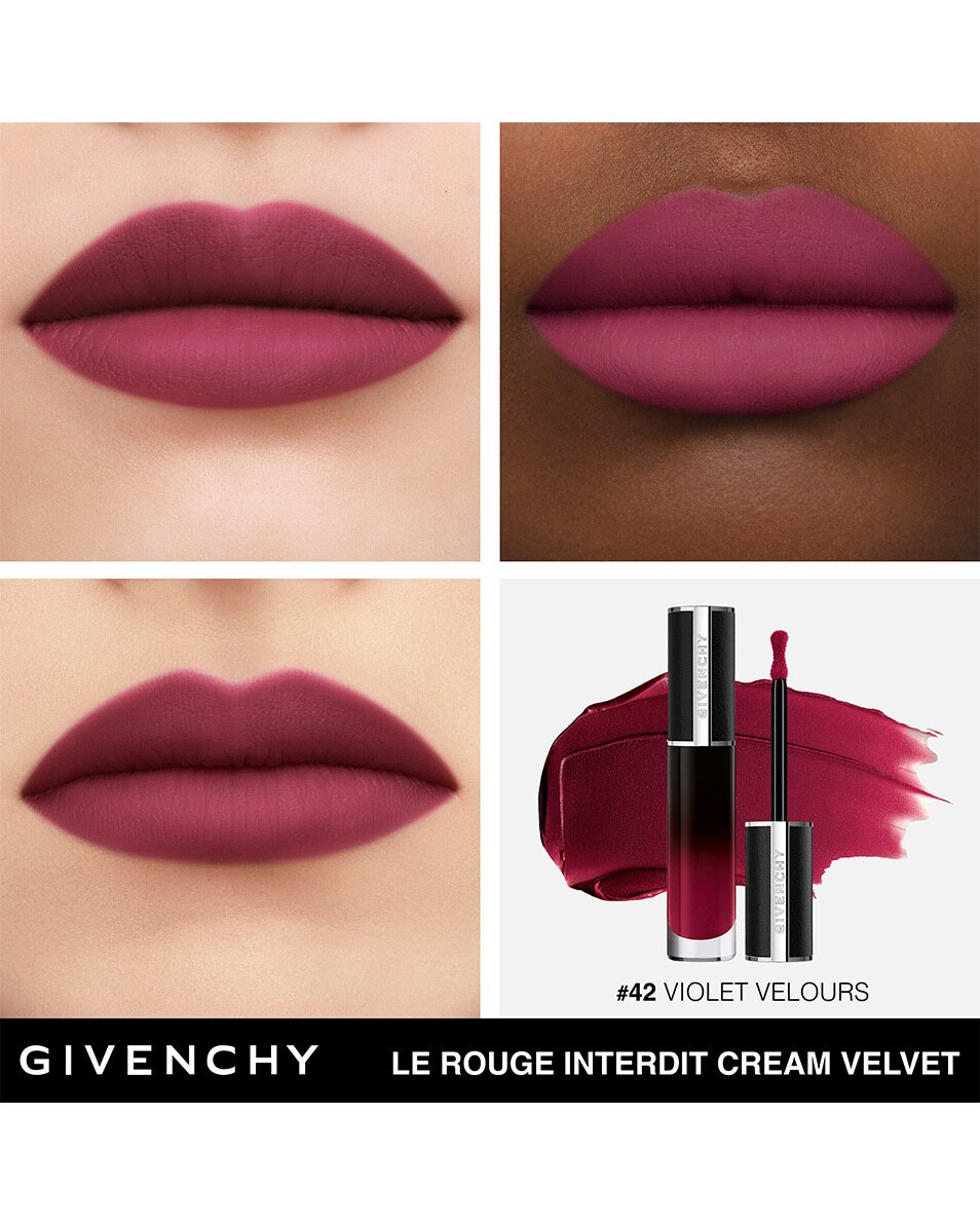 GIVENCHY COSMETICS LE ROUGE INTERDIT CREAM VELVET MATITÉ CRÉMEUSE - COULEUR LONGUE DURÉE Violet Velours 4
