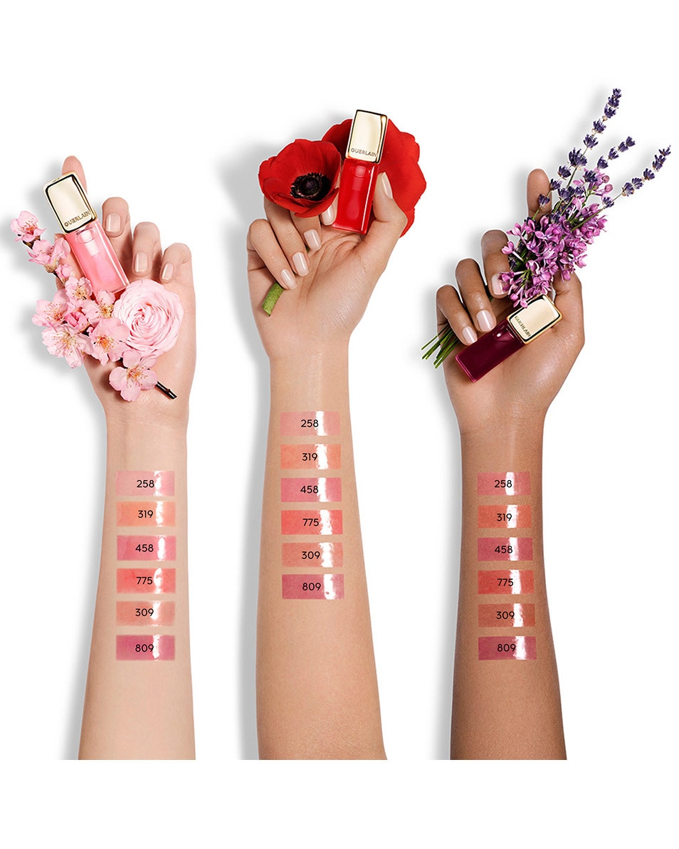 GUERLAIN KISSKISS BEE GLOW OIL HUILE À LÈVRES TEINTÉE AU MIEL 809 LAVENDER GLOW 5