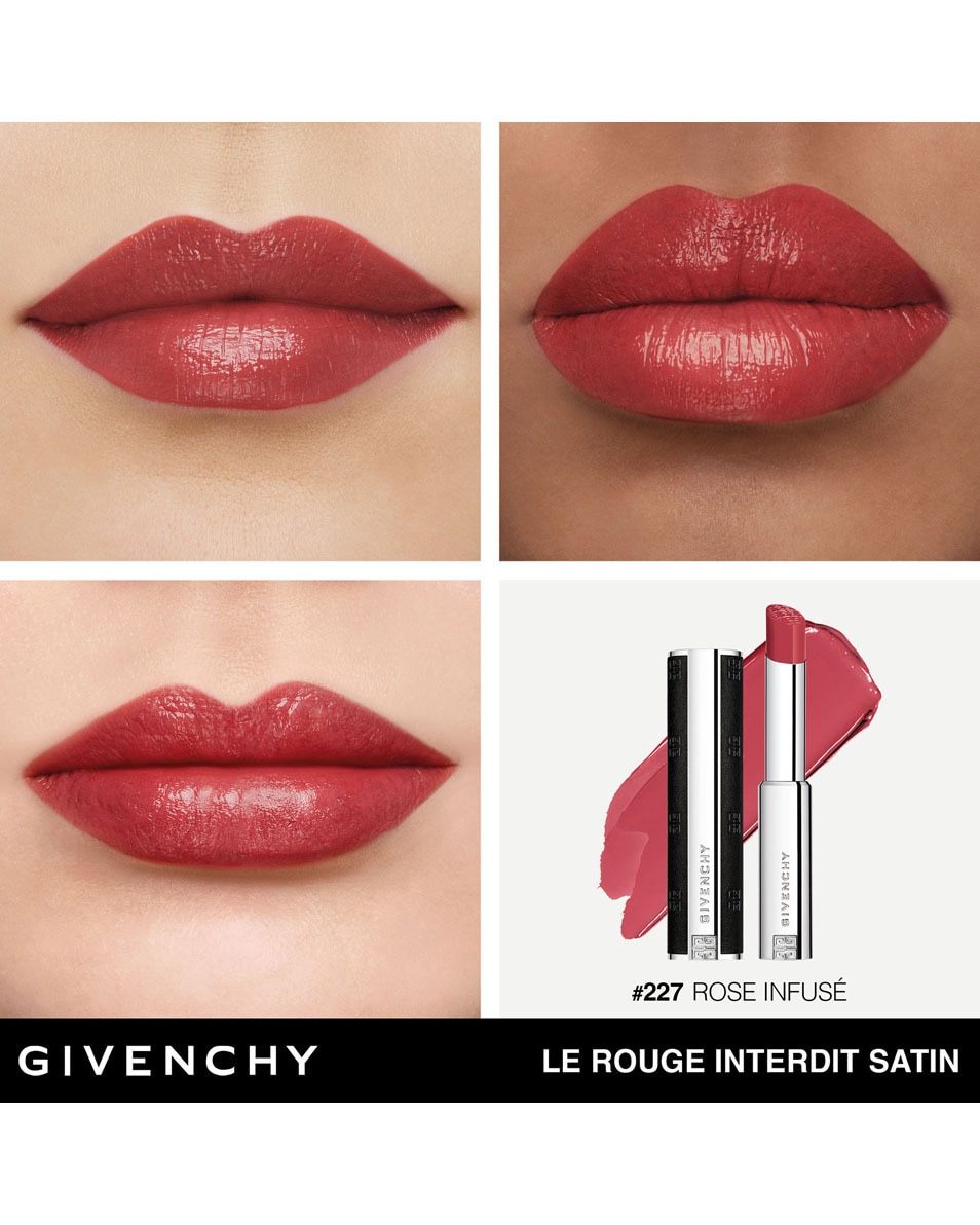 GIVENCHY COSMETICS LE ROUGE INTERDIT SATIN COULEUR ÉCLATANTE - 24H HYDRATATION ROSE INFUSÉ 5