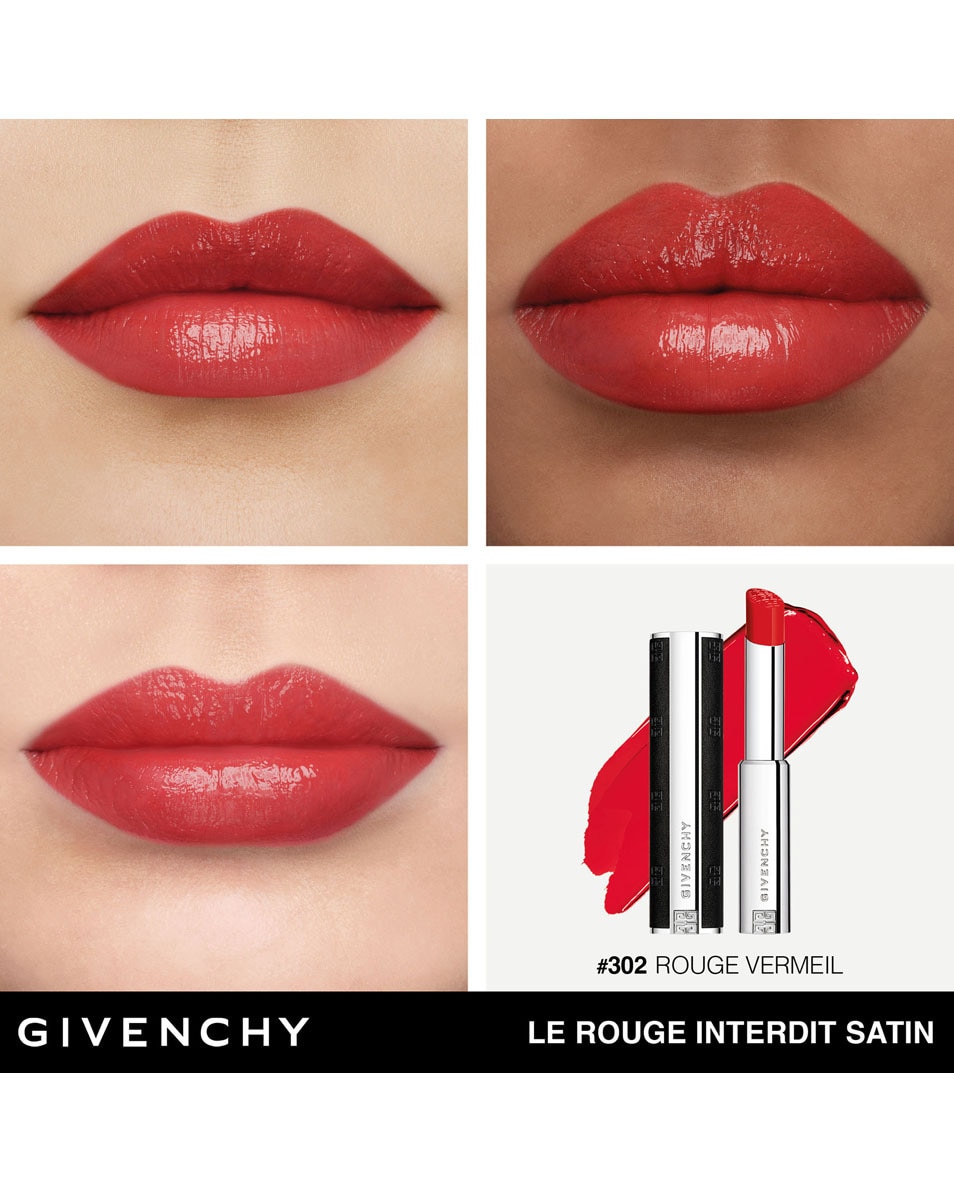 GIVENCHY COSMETICS LE ROUGE INTERDIT SATIN COULEUR ÉCLATANTE - 24H HYDRATATION ROUGE VERMEIL 5