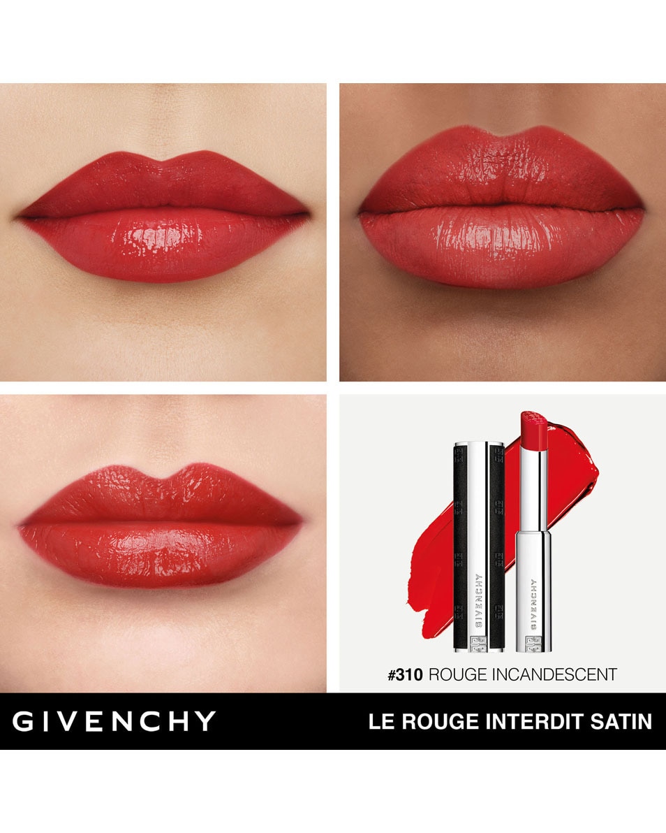 GIVENCHY COSMETICS LE ROUGE INTERDIT SATIN COULEUR ÉCLATANTE - 24H HYDRATATION ROUGE INCANDESCENT 5