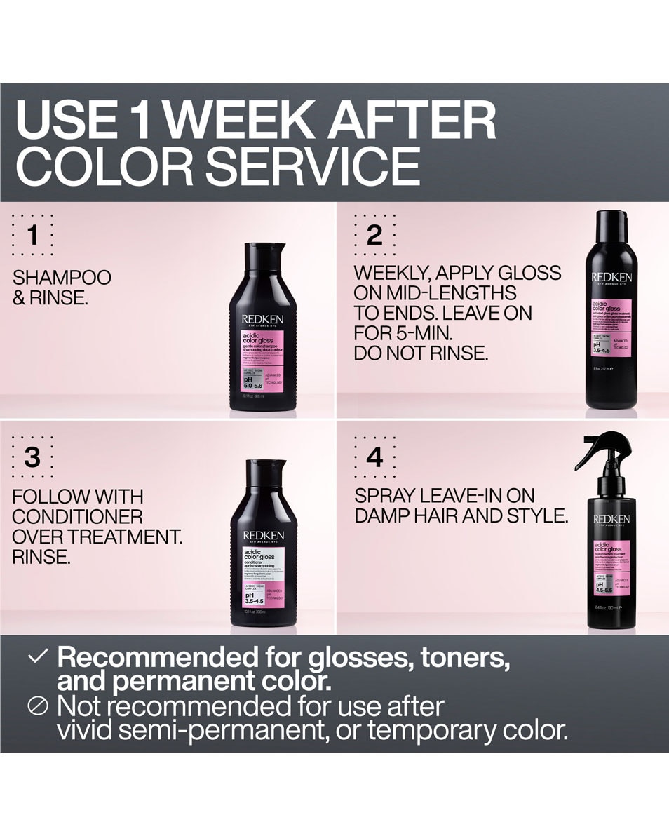 REDKEN Acidic Color Gloss Shampooing - pour cheveux color s 300 ML 5