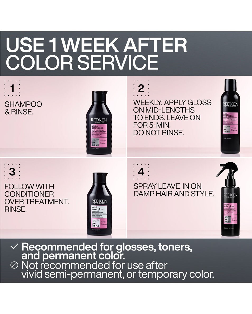 REDKEN Acidic Color Gloss Apr s-shampooing - pour cheveux color s 300 ML 5