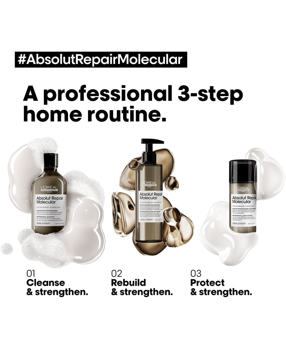 L'OREAL PROFESSIONNEL Absolut Repair Molecular Shampooing tous types de cheveux abîmés 300 ML 5