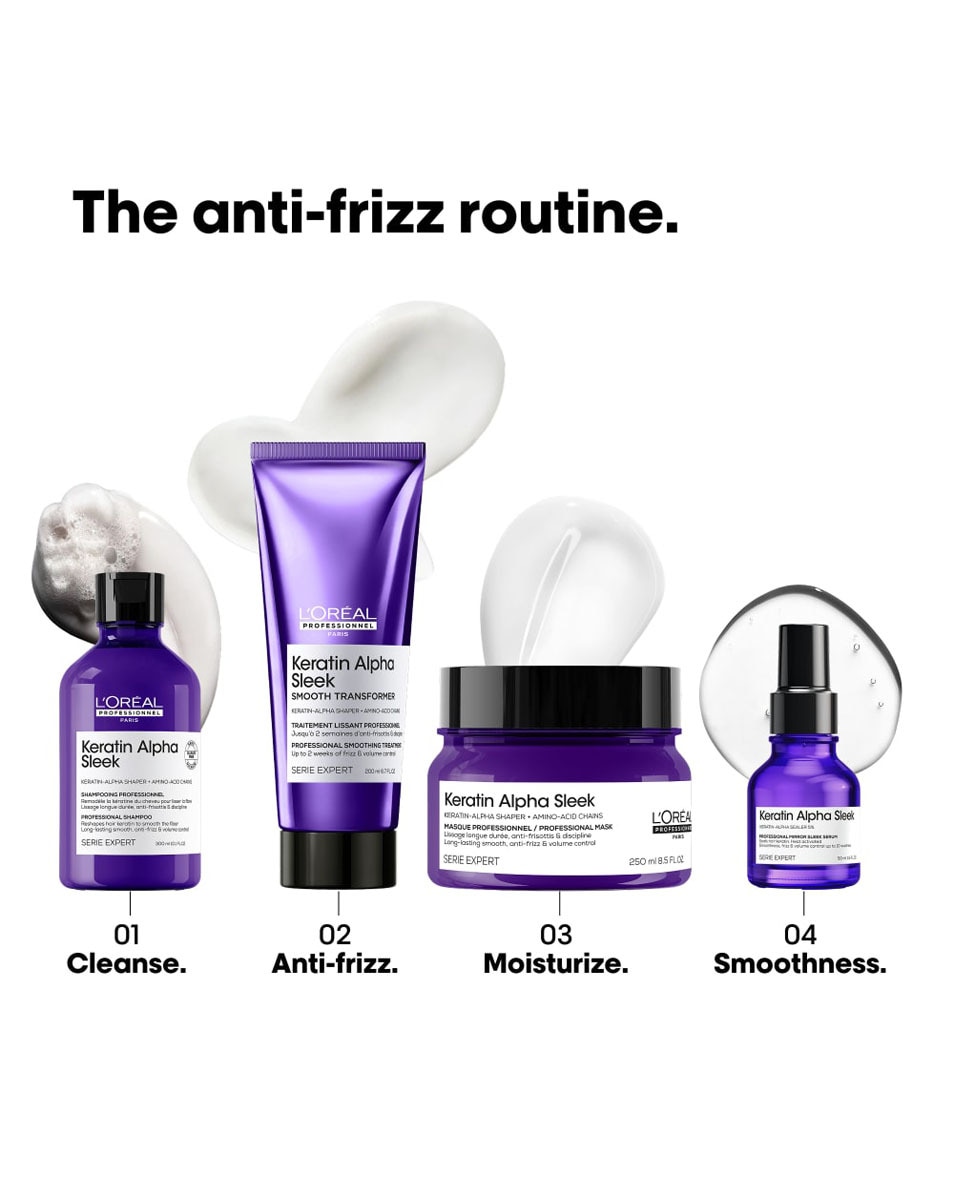 L'OREAL PROFESSIONNEL Keratin Alpha Sleek Masque - Hydratation et brillance 250 ML 5