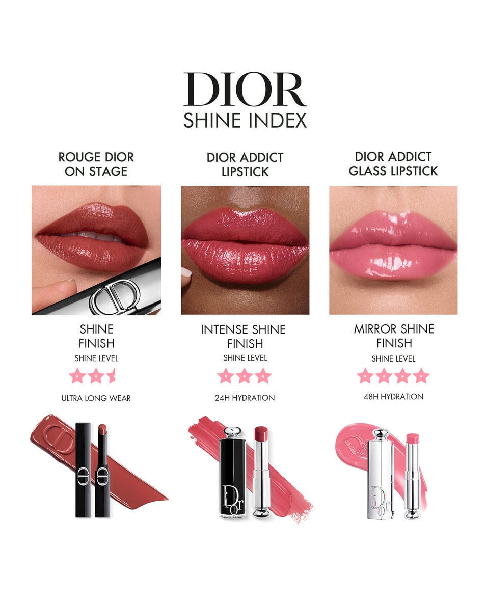 DIOR Dior Addict Glass Lipstick - Hydrating Lip Gloss Stick Gloss en stick ultra-brillant hydratant 184 Gem Dior - Sparkly 5