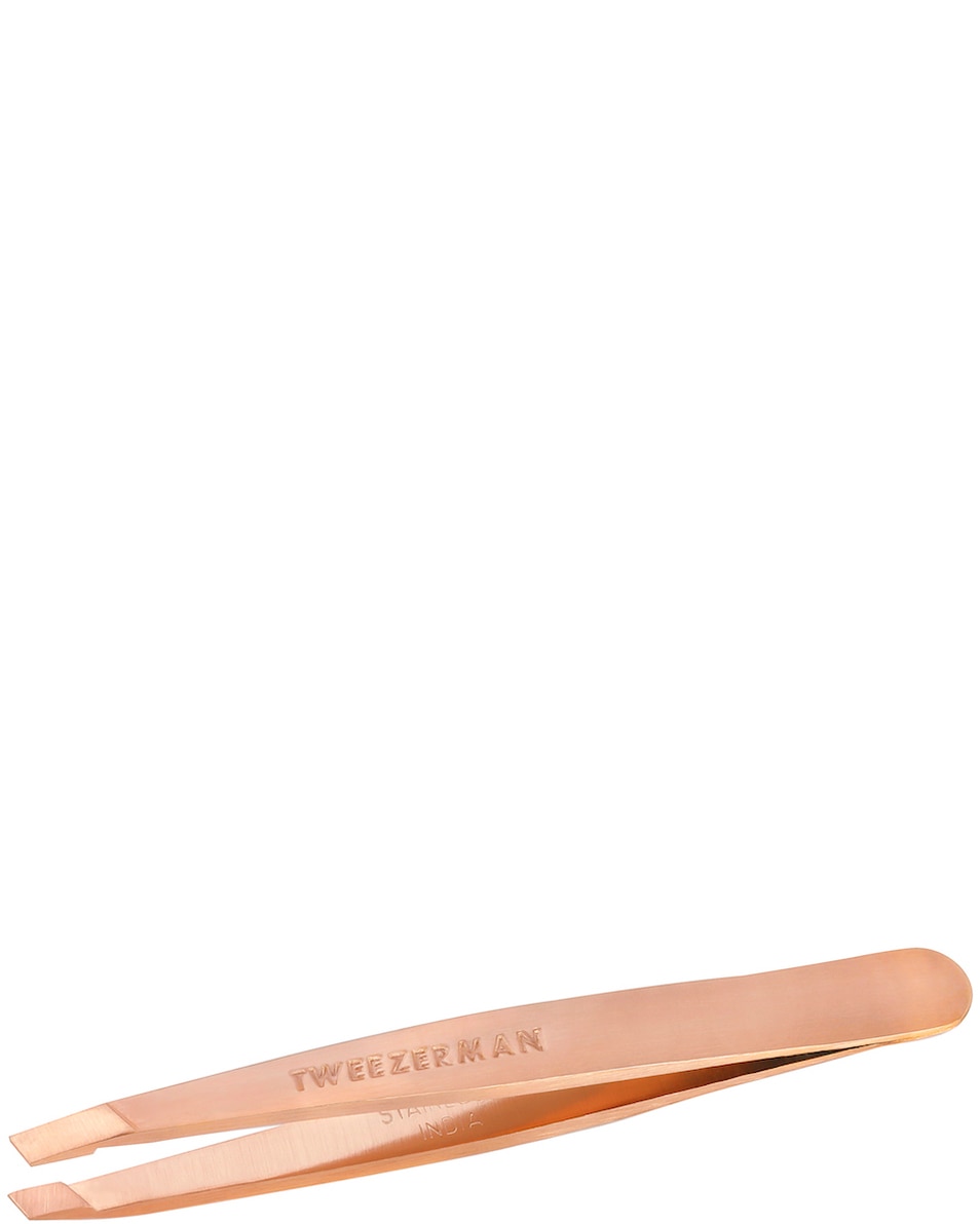 TWEEZERMAN MINI SLANT TWEEZER ROSE GOLD MINI PINCE À ÉPILER OBLIQUE OR ROSE 1 ST