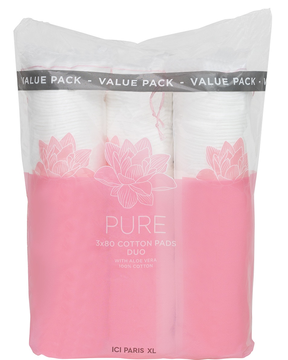 ICI PARIS XL PURE COTONS À DÉMAQUILLER DUO AVEC ALOE VERA 100% COTON/ 3 X 80 240 ST