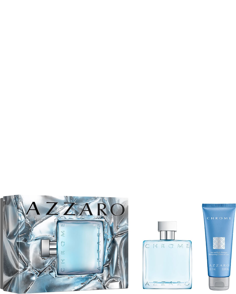 AZZARO Chrome Eau De Toilette Coffret Cadeau - Chrome Eau De Toilette, Shampooing Pour Cheveux & Corps 2 ST