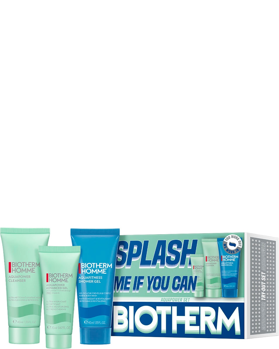BIOTHERM Aquapower Classic Skin Fitness Try-Out Set Pour Hommes : SPLASH ME IF YOU CAN – AQUAPOWER SET, Routine d'Hydratation Complète 3 ST