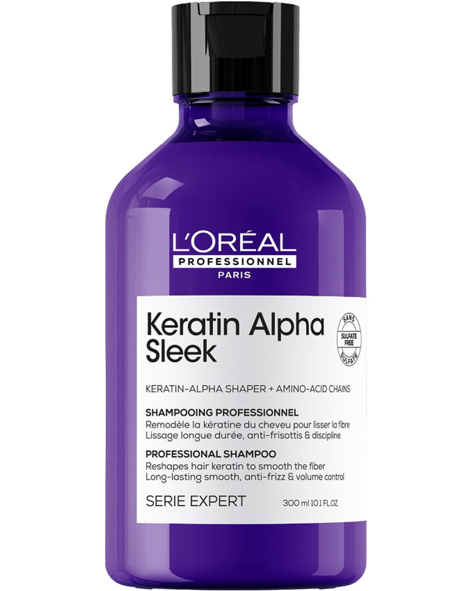 L'OREAL PROFESSIONNEL Keratin Alpha Sleek Shampooing - Contrôle des frisottis et du volume 300 ML