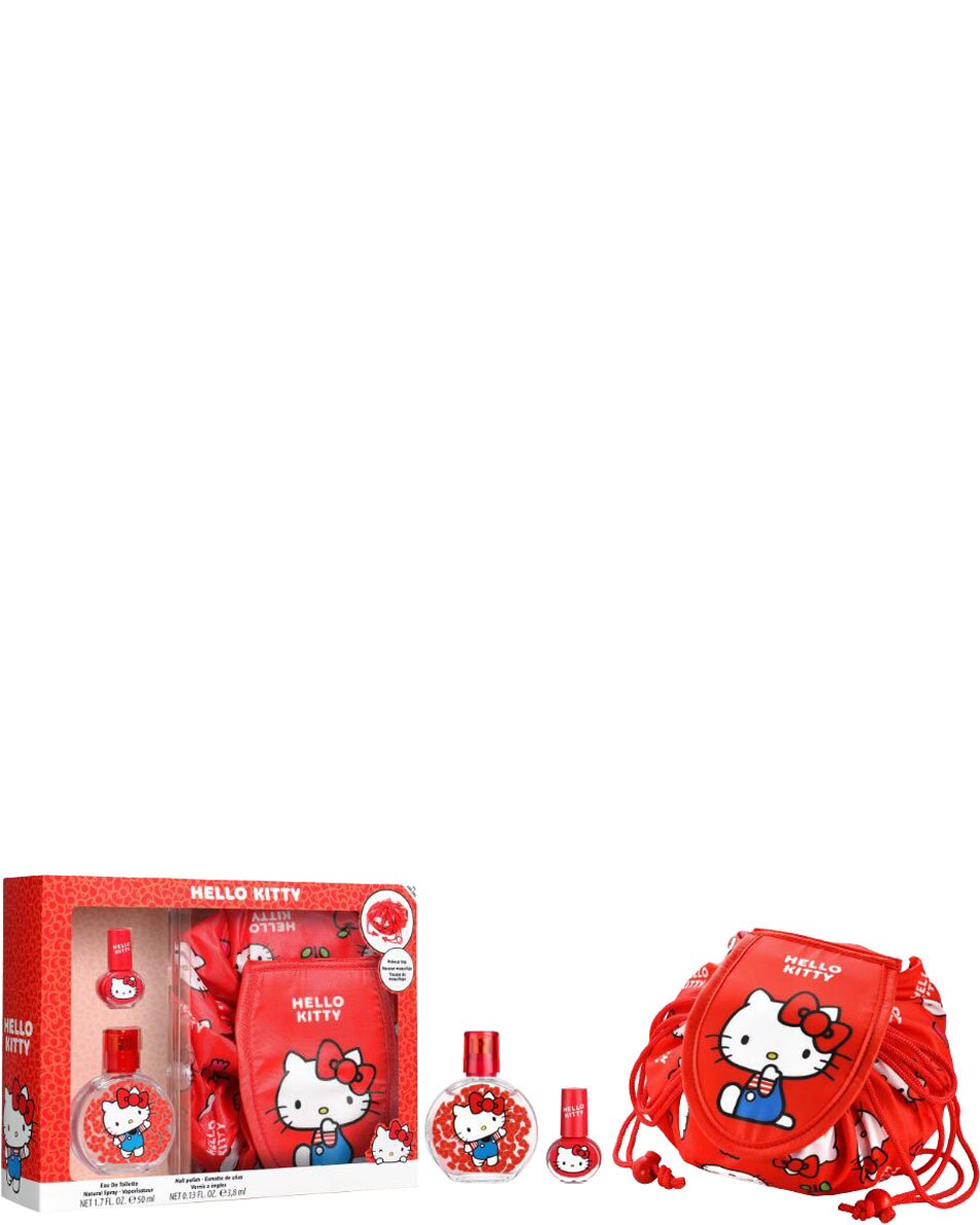DISNEY HELLO KITTY Hello Kitty Coffret Cadeau avec Eau de Toilette 50 ml, trousse de maquillage et vernis à ongles 3 ST