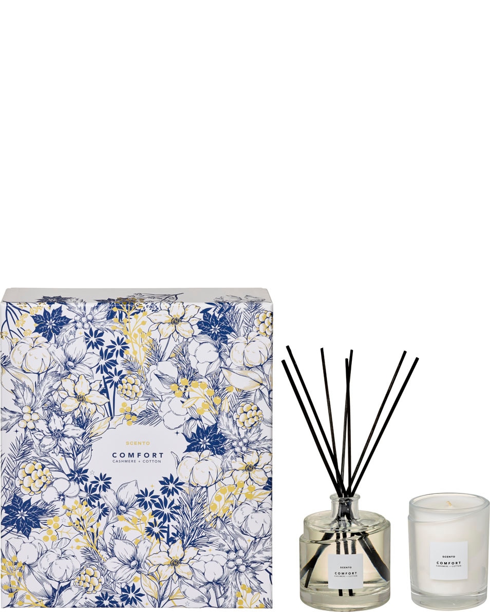 SCENTO comfort Coffret cadeau diffuseur d'ambiance + bougie parfumée 2 ST
