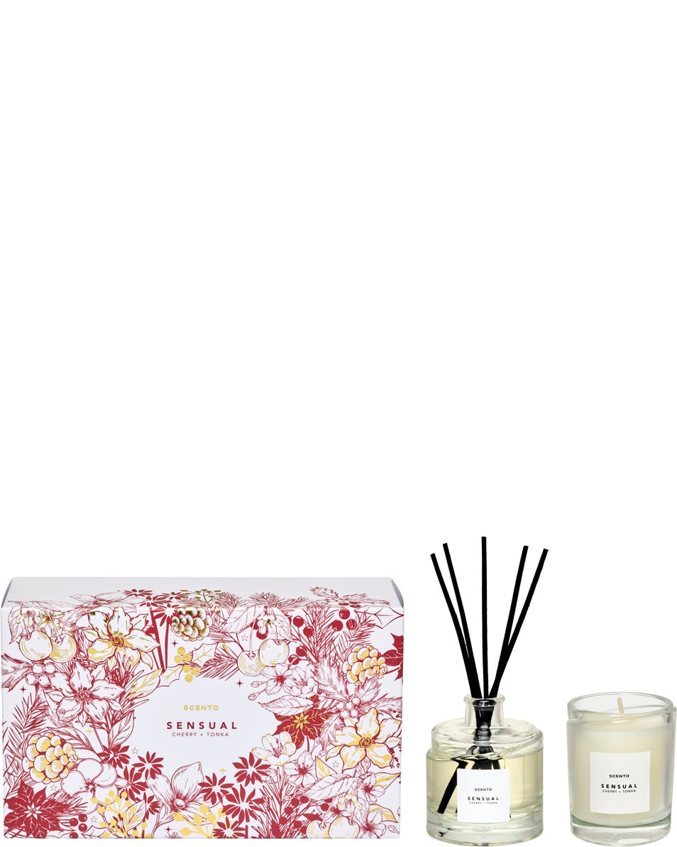 SCENTO Sensual Coffret cadeau diffuseur d'ambiance + bougie parfumée 2 ST