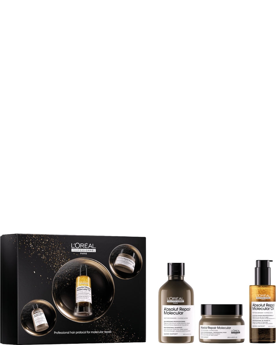 L'OREAL PROFESSIONNEL Absolut Repair Molecular Haarverzorgingsset Trio Tous types de Cheveux Abîmés 3 ST